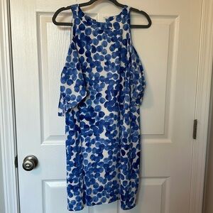 London times off shoulder halter dress